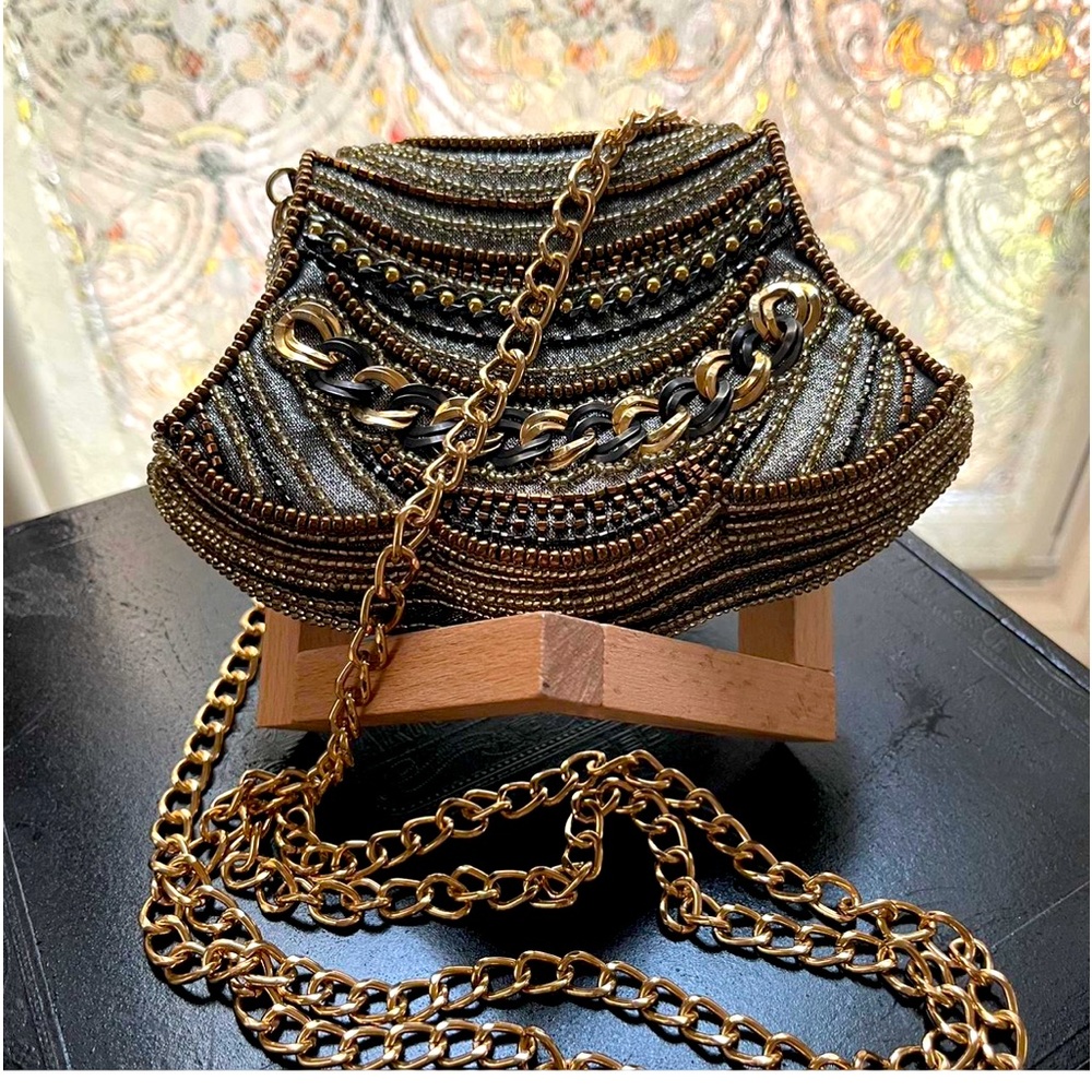 **1990s** beaded metallic evening bag
